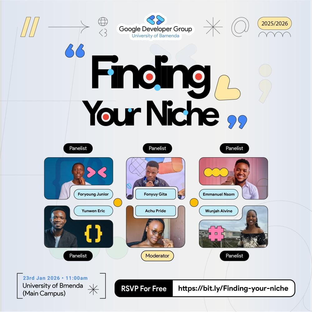 Finding Your Niche — Panel Discussion at GDG On Campus University of Bamenda