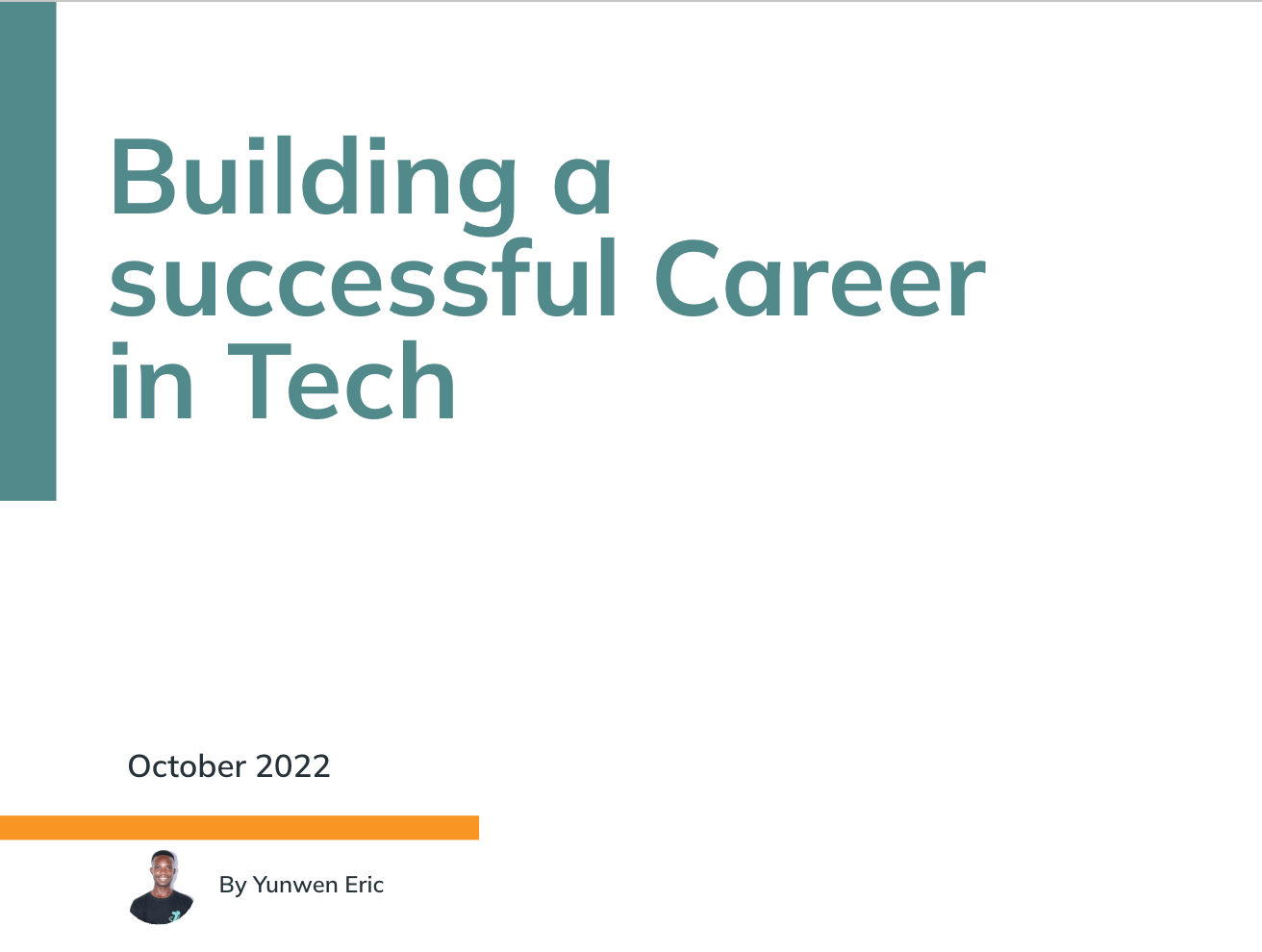 Building a successful Career in Tech